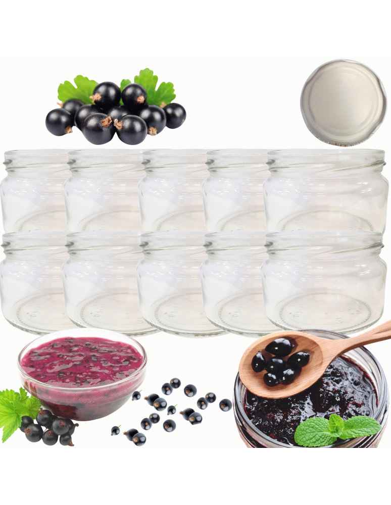 Słoiki - Słoiki 250ml dżemy konfitury przyprawy deserki 10sztuk 82mm PZH - produkt b2b.wamar.biz 1