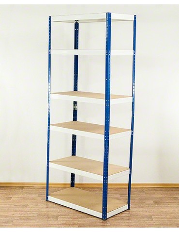 Regały - Regał Helios 196x90x45 cm 6 półek/350kg Niebiesko-Biały - product 7