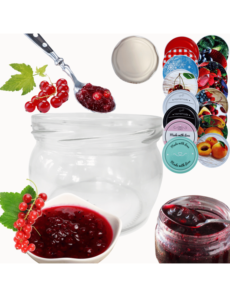 Słoiki - Słoik 260ml dżemy konfitury przyprawy grzybki KOMPLET z POKRYWKĄ 82mm - produkt b2b.wamar.biz 1