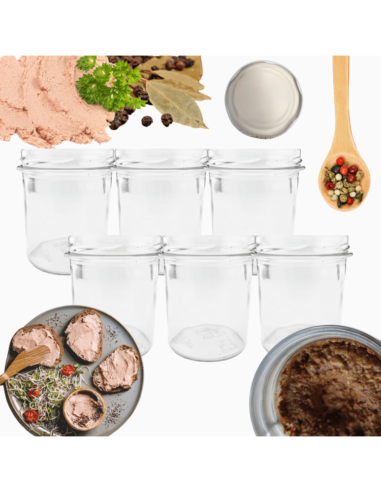 Słoiki - Słoiki 346ml słoiki na pasztet dżem kompot grzybki konfitury 6szt. 82mm - product b2b.wamar.biz 1