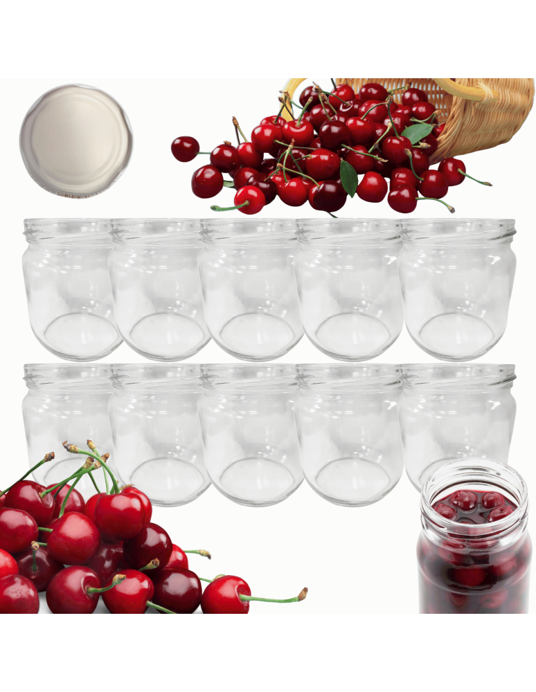 Słoiki - Słoiki 425ml słoiki na pasztet dżem kompot grzybki kiełbasa 10szt. 82mm - product b2b.wamar.biz 1
