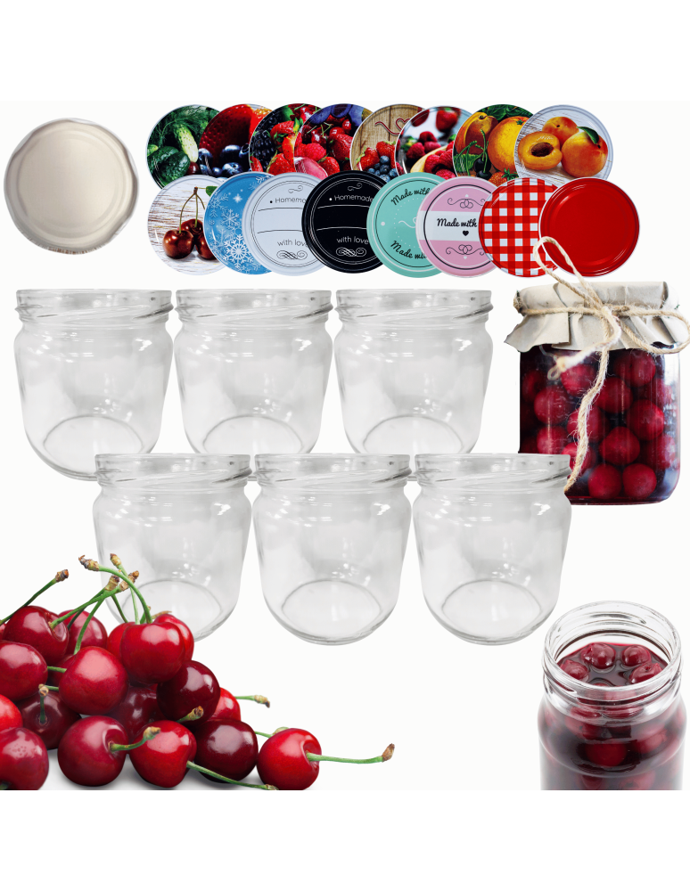 Słoiki - Słoiki 425ml dżemy konfitury kiełbasa pasztet 6kompletów zakrętki 82mm - produkt b2b.wamar.biz 1