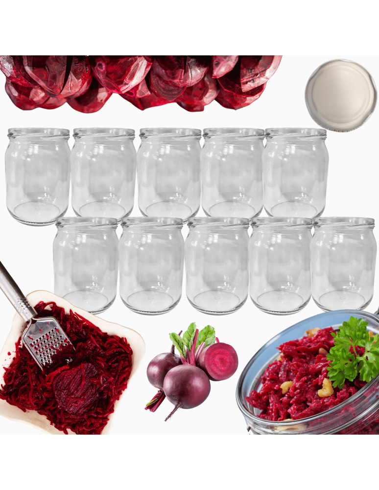 Słoiki - Słoiki 540ml słoiki na pasztet dżem kompot grzybki zaprawy 10szt. 82mm - product b2b.wamar.biz 1