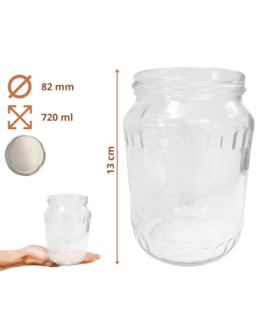 Słoiki - Słoik 720ml 0,7l soki ogórki papryka kompot fasolka szparagi 1sztuka 82mm - product 3