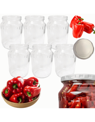 Słoiki - Słoiki 720ml 0,7l soki ogórki papryka kompot fasolka szparagi 6sztuk 82mm - product 1