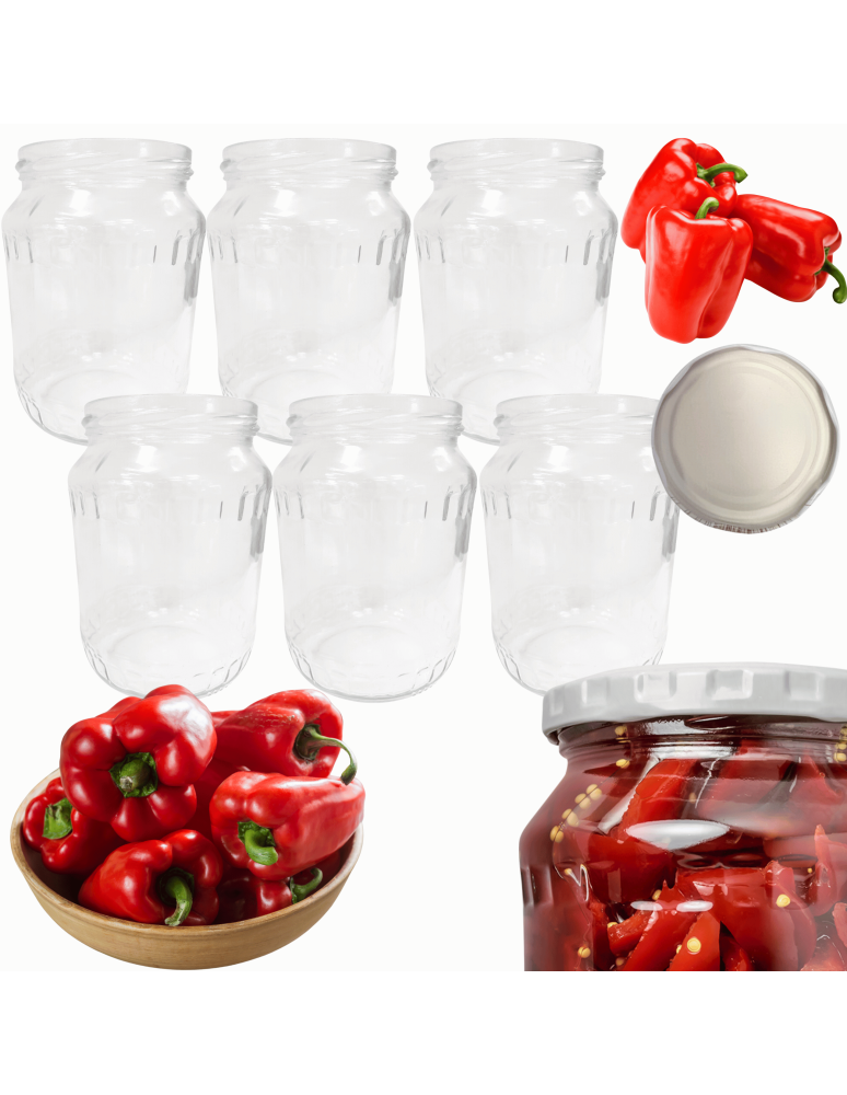 Słoiki - Słoiki 720ml 0,7l soki ogórki papryka kompot fasolka szparagi 6sztuk 82mm - product b2b.wamar.biz 1
