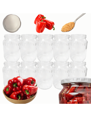 Słoiki - Słoiki 720ml 0,7l soki ogórki papryka fasolka szparagi 10sztuk 82mm PZH - product 1