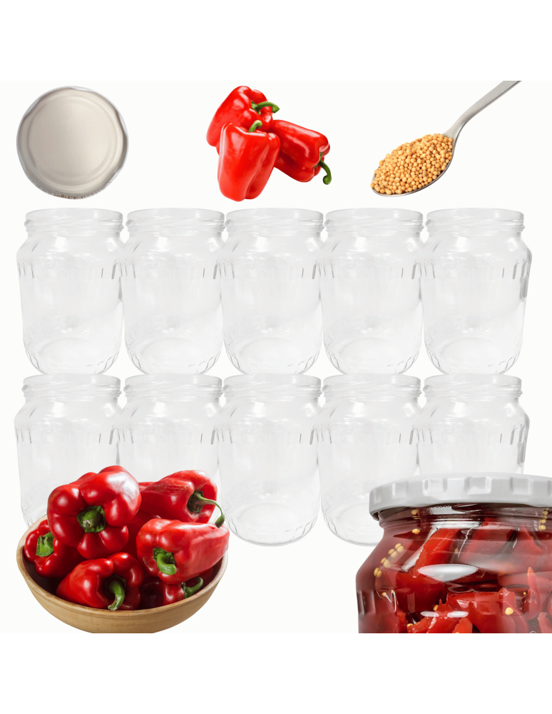 Słoiki - Słoiki 720ml 0,7l soki ogórki papryka fasolka szparagi 10sztuk 82mm PZH - product b2b.wamar.biz 1