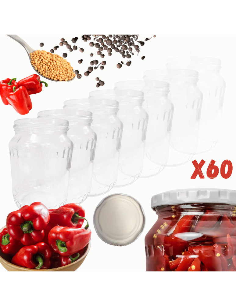 Słoiki - Słoiki 720ml 0,7l soki ogórki papryka fasolka papryka kompot 60sztuk 82mm - product b2b.wamar.biz 1