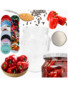 Słoik 720ml 0,7l soki ogórki papryka kompot KOMPLET z POKRYWKĄ 82mm PZH