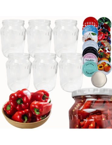 Słoiki - Słoiki 720ml 0,7l soki ogórki papryka kompot 6kompletów zakrętki 82mm PZH - product 1