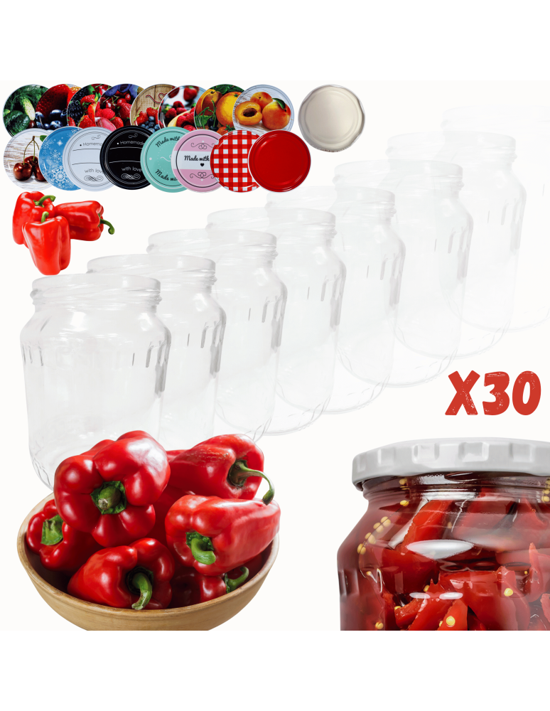 Słoiki - Słoiki 720ml 0,7l soki ogórki papryka fasolka kompot 30kpl zakrętki 82mm - product b2b.wamar.biz 1