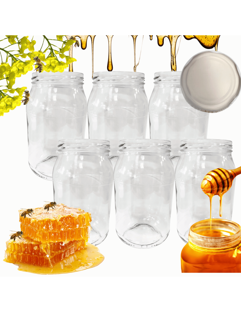 Słoiki - Słoiki 900ml słoiki na miód ogórki małosolne sałatki 6sztuk 82mm 0,9L - product b2b.wamar.biz 1