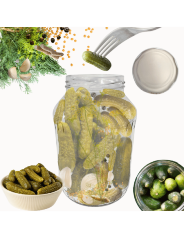 Słoiki - Słoik 1500ml 1,5l na ogórki małosolne soki nalewki kompot 1szt. 82mm PZH - product 1