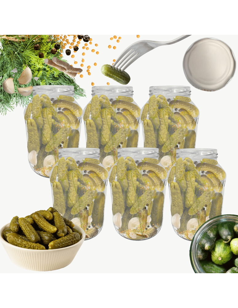 Słoiki - Słoiki 1500ml 1,5l soki ogórki małosolne nalewki kompoty 6sztuk 82mm - produkt b2b.wamar.biz 1