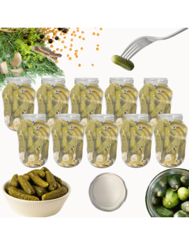 Słoiki - Słoiki 1500ml 1,5l na ogórki małosolne soki grzyby nalewki 10szt. 82mm PZH - product 1