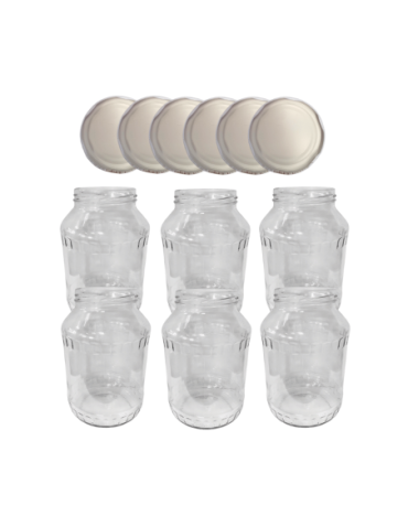 Słoiki - Słoiki 1500ml 1,5l na ogórki małosolne soki nalewki 6kpl zakrętki 82mm - product 2