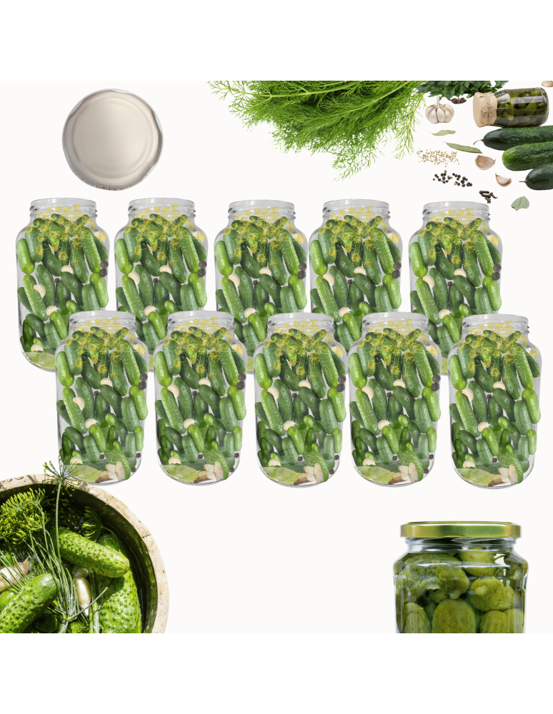 Słoiki - Słoiki 1500ml 1,5l soki ogórki małosolne grzyby nalewki 10sztuk 82mm PZH - produkt b2b.wamar.biz 1