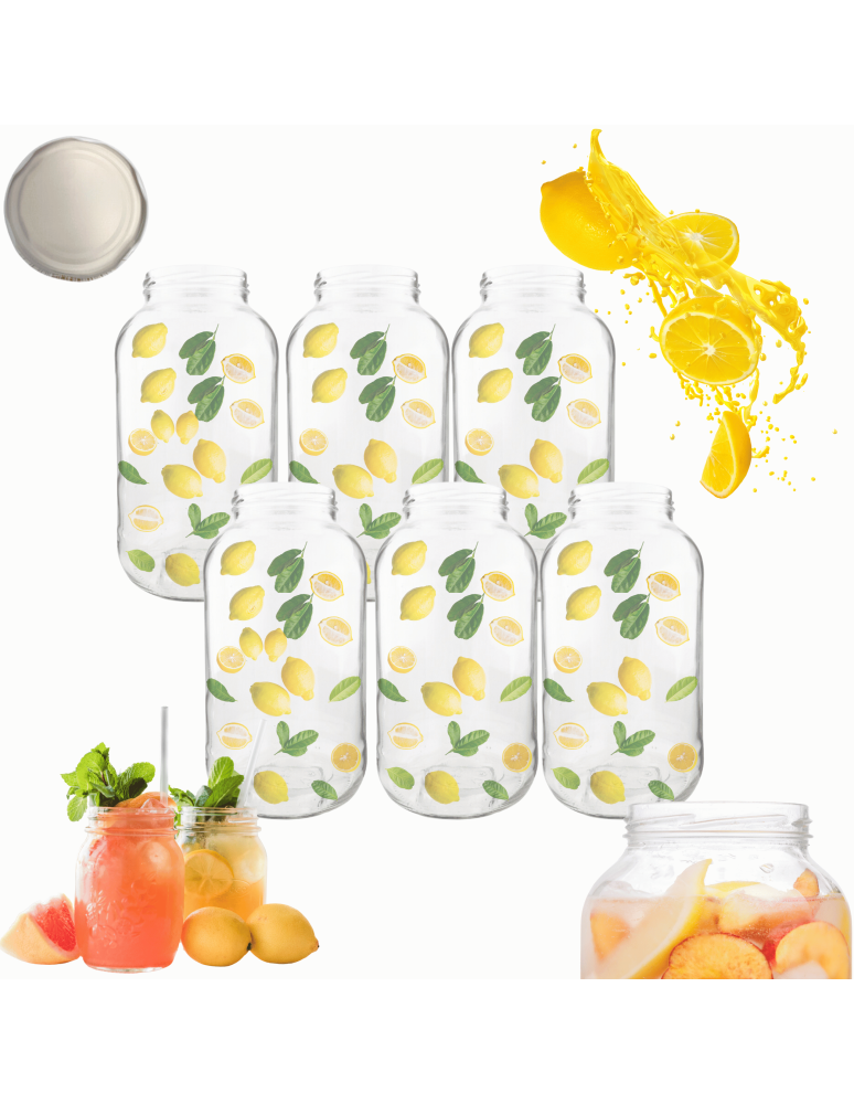 Słoiki - Słoiki 2000ml 2l soki ogórki kiszone grzyby nalewki 6sztuk 82mm - produkt b2b.wamar.biz 1