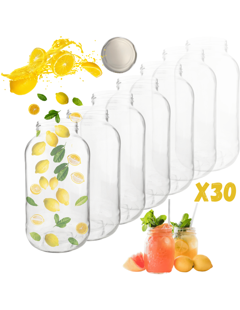 Słoiki - Słoiki 2000ml 2l na ogórki soki suszone grzyby nalewki 30sztuk 82mm PZH - product b2b.wamar.biz 1
