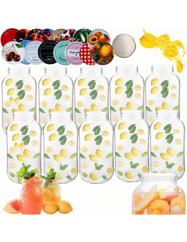 Słoiki - Słoiki 2000ml 2l na ogórki soki grzyby nalewki 10kpl zakrętki 82mm PZH - product b2b.wamar.biz 1