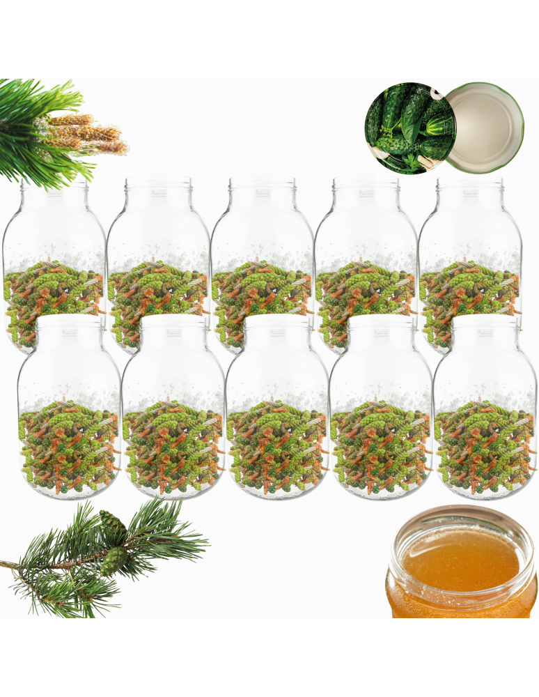 Słoiki - Słoiki 4000ml 4l soki ogórki cukinia grzyby nalewki 10kpl zakrętki 100mm PZH - produkt b2b.wamar.biz 1