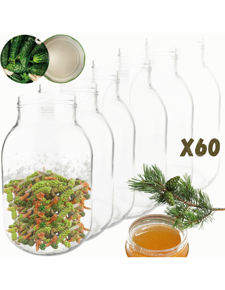 Słoiki - Słoiki 4000ml 4l ogórki soki cukinia grzyby nalewki 60kpl zakrętki 100mm - product b2b.wamar.biz 1