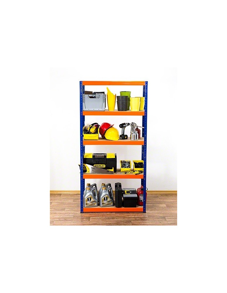 Regały - Regał Helios 180x75x40 cm 5 półek/275kg Niebiesko-Pomarańczowy - product b2b.wamar.biz 4