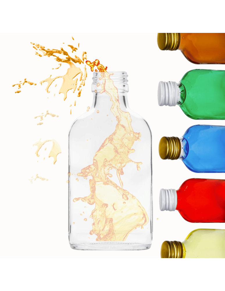 Szklane butelki na alkohol - galoniki - Butelka 100 ml piersiówka kieszonkowa na sok nalewki fi28 1szt BEZ NAKRETKI - product b2b.wamar.biz 1