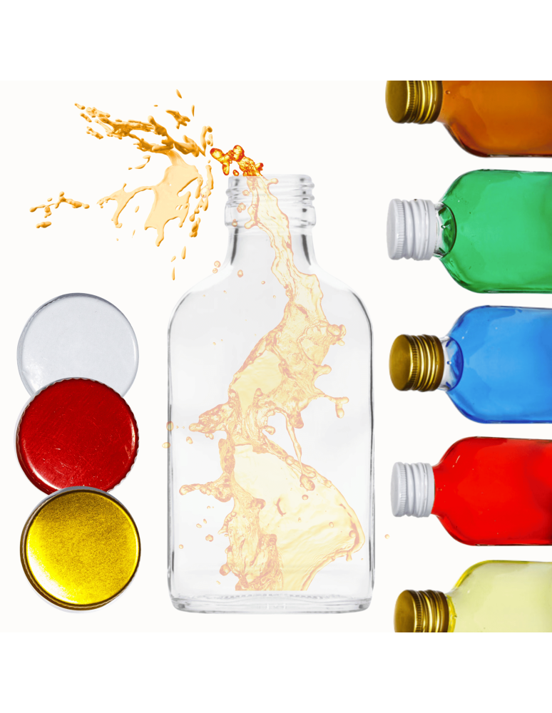 Szklane butelki na alkohol - galoniki - Butelka 100 ml piersiówka kieszonkowa na sok nalewki fi28 1szt NAKRĘTKA PZH - product b2b.wamar.biz 1
