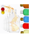 Butelki 100 ml piersiówki płaskie na sok nalewki fi28 6szt NAKRĘTKI PZH
