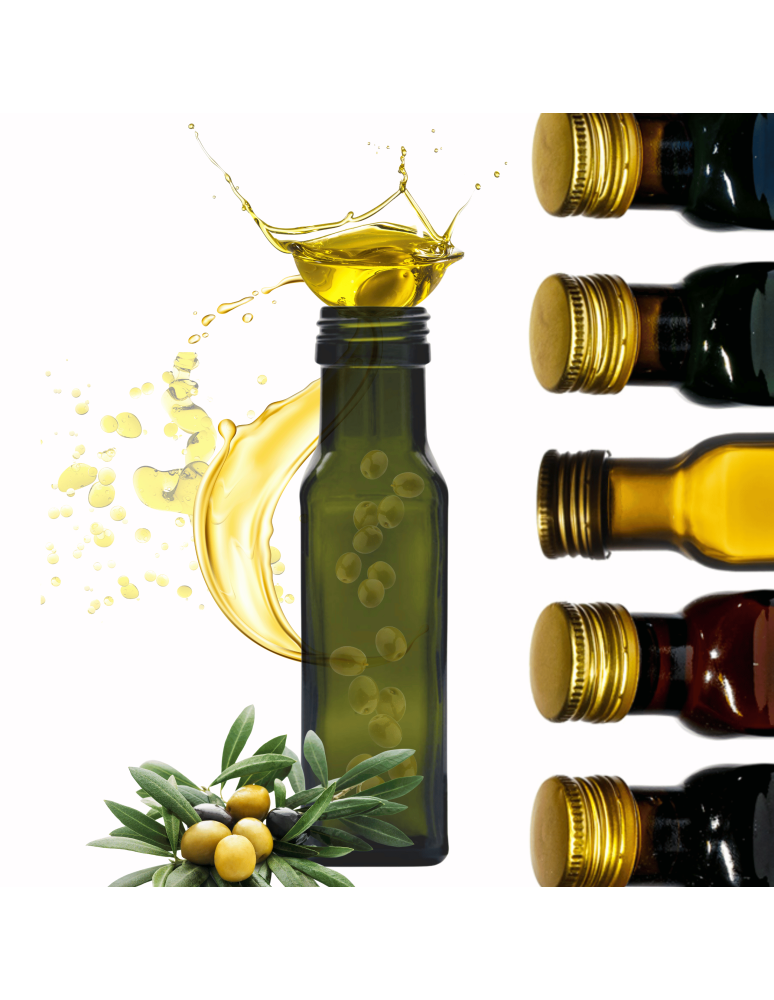 Szklane butelki na alkohol - galoniki - Butelka 100 ml maraska kwadratowa zielona na oliwę fi31 1szt BEZ NAKRETKI - product b2b.wamar.biz 1