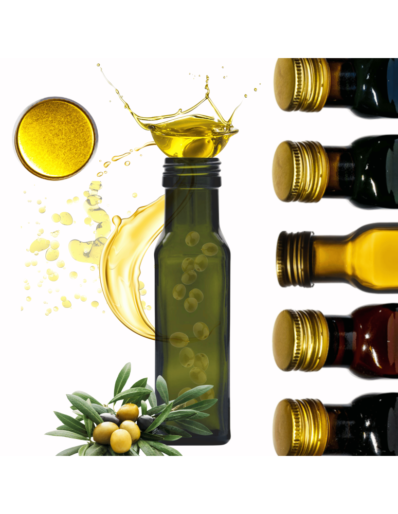 Szklane butelki na alkohol - galoniki - Butelka 100 ml maraska kwadratowa zielona na olej oliwę fi31 1szt NAKRĘTKA - produkt b2b.wamar.biz 1