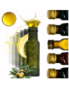 Butelki 100 ml maraski kwadratowe zielone na olej oliwę fi31 60szt NAKRĘTKI