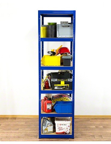 Regały - Regał Helios 213x75x45 cm 6 półek/400kg Niebiesko-Biały - product 8