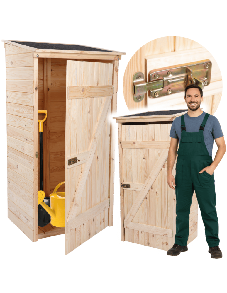 Domki narzędziowe na działkę - Domek narzędziowy DREWNIANY ogrodowy schowek szopa na narzędzia 149cm MOCNY - product b2b.wamar.biz 1