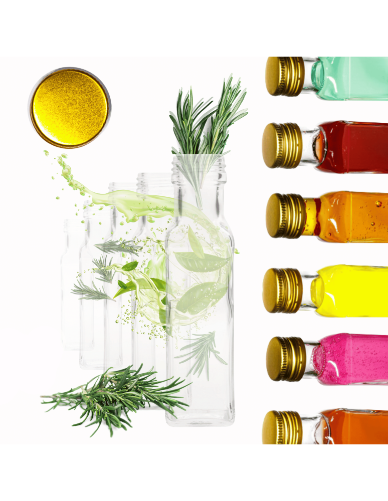 Szklane butelki na alkohol - galoniki - Butelki 100 ml maraski kwadratowe soki na olej oliwę fi31 30szt NAKRĘTKI - product b2b.wamar.biz 1