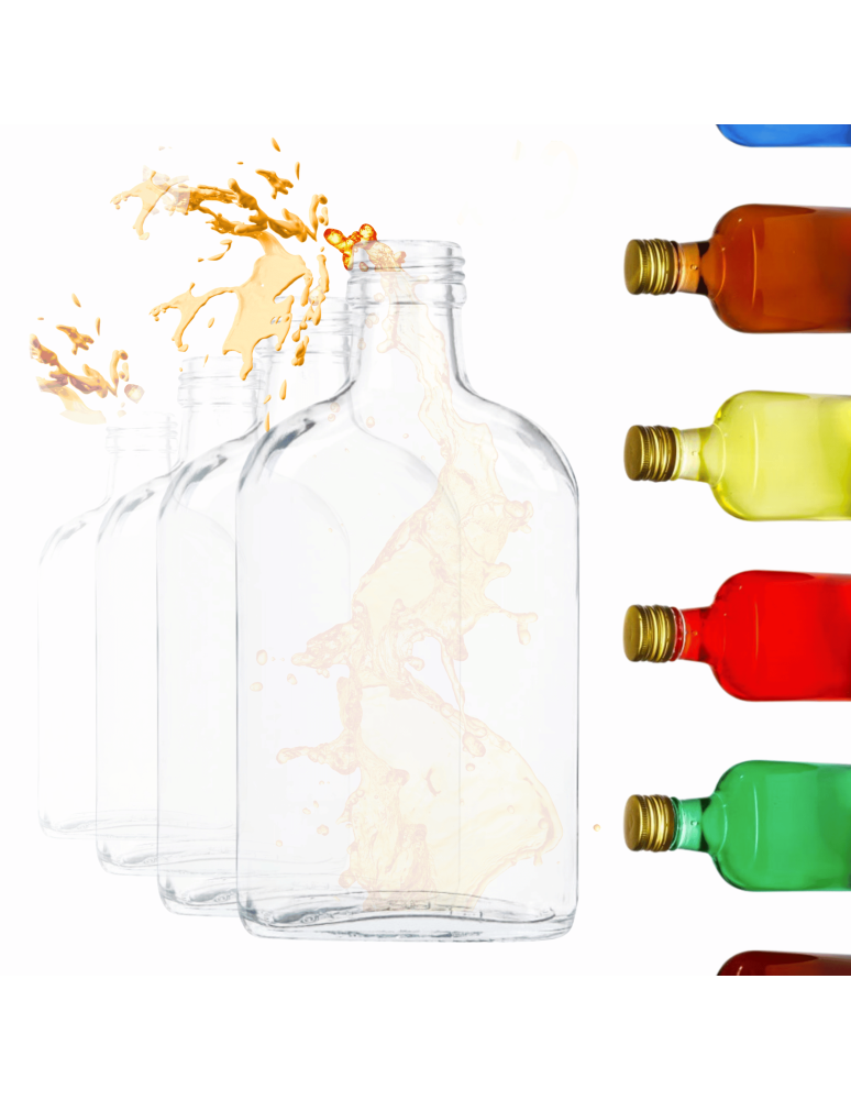 Szklane butelki na alkohol - galoniki - Butelki 200ml piersiówki do kieszeni na sok nalewki fi28 10szt BEZ NAKRETEK - product b2b.wamar.biz 1