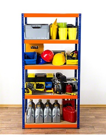 Regały - Regał Helios 180x75x45 cm 5 półek/350kg Niebiesko-Pomarańczowy - product 3