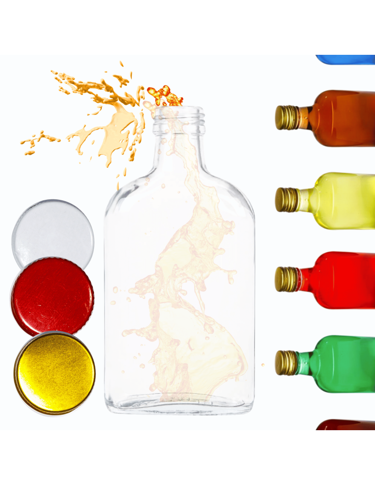 Szklane butelki na alkohol - galoniki - Butelka 200 ml piersiówka kieszonkowa na sok nalewki fi28 1szt NAKRĘTKA PZH - product b2b.wamar.biz 1