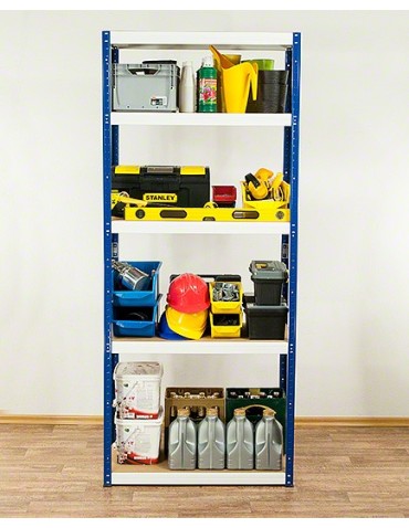 Regały - Regał Helios 196x75x60 cm 5 półek/350kg Niebiesko-Pomarańczowy - product 6