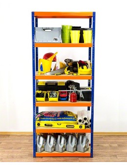 Regał Helios 196x110x50 cm 6 półek/350kg Niebiesko-Pomarańczowy - product 2