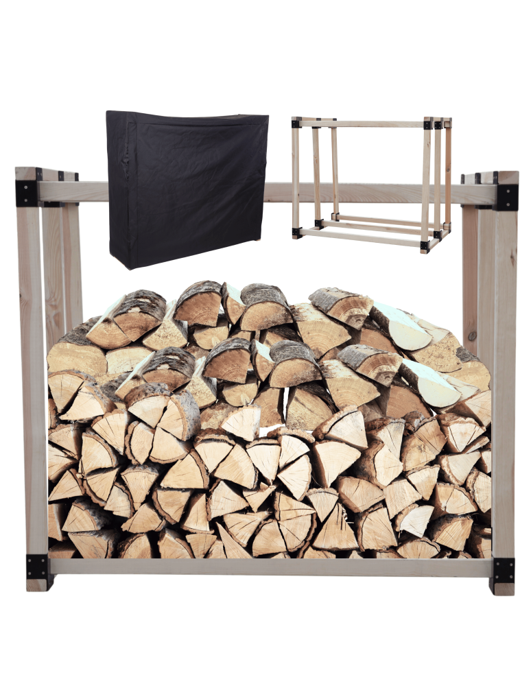 Stojaki na drewno - Stojak na drewno kominkowe wiata z pokrowcem drewutnia 1,1 m3 EKO SOLIDNY - product b2b.wamar.biz 1