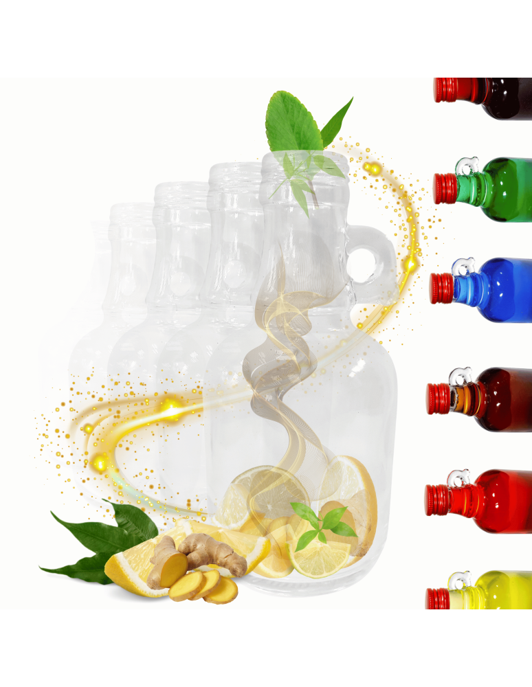 Szklane butelki na alkohol - galoniki - Butelki 250 ml galon z uchwytem soki na olej oliwę fi31 10szt BEZ NAKRETEK - product b2b.wamar.biz 1