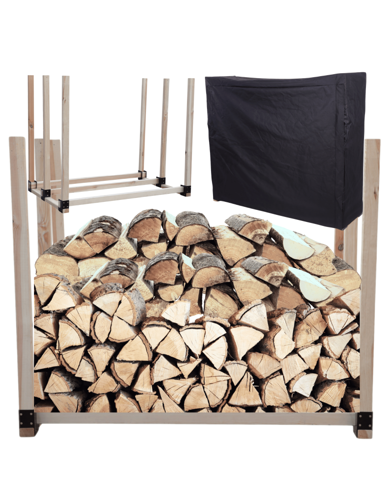 Stojaki na drewno - Stojak na drewno kominkowe wiata z pokrowcem drewutnia 1,1 m3 EKO SOLIDNY - product b2b.wamar.biz 1