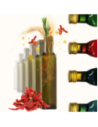 Butelki 250 ml maraski kwadratowe zielone oliwa fi31 10szt BEZ NAKRETEK