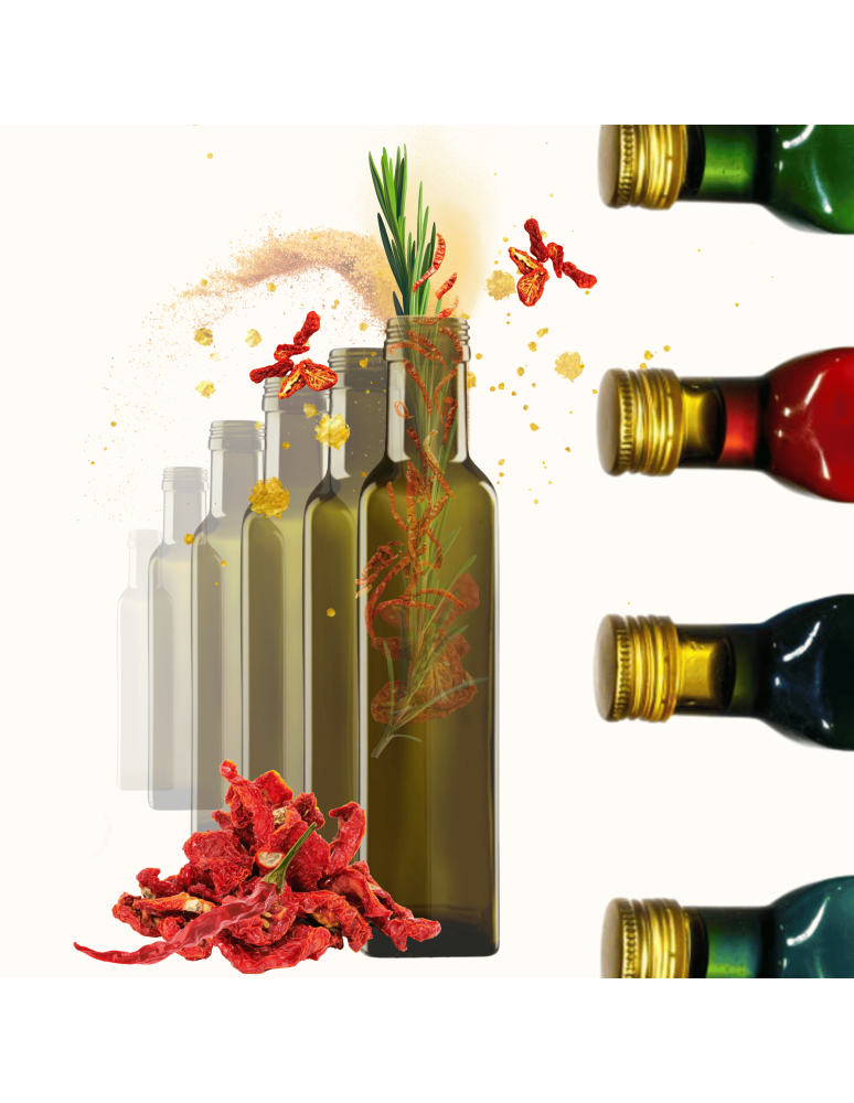 Szklane butelki na alkohol - galoniki - Butelki 250 ml maraski kwadratowe zielone oliwa fi31 30szt BEZ NAKRETEK - product b2b.wamar.biz 1