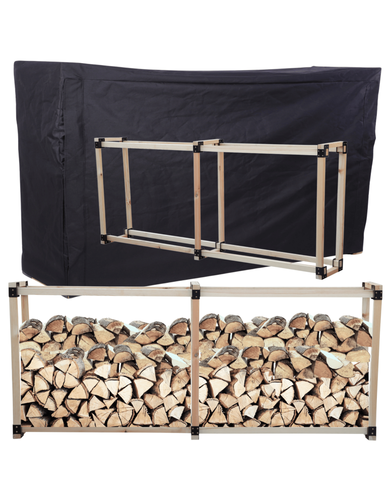Stojaki na drewno - Stojak na drewno kominkowe wiata z pokrowcem drewutnia 1,1 m3 EKO SOLIDNY - product b2b.wamar.biz 1