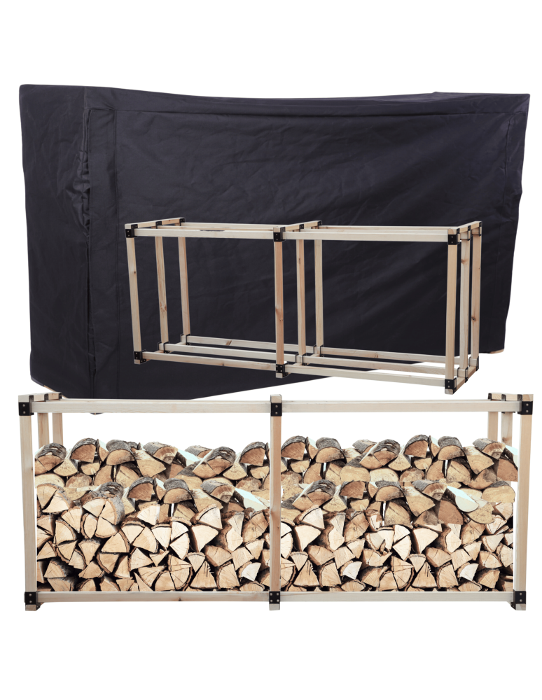 Stojaki na drewno - Stojak na drewno kominkowe wiata z pokrowcem drewutnia 2,2 m3 EKO SOLIDNY - product b2b.wamar.biz 1