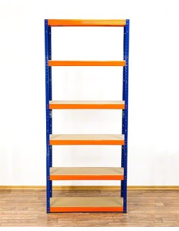 Regał Helios 213x100x35 cm 6 półek/350kg Niebiesko-Pomarańczowy - produkt 2